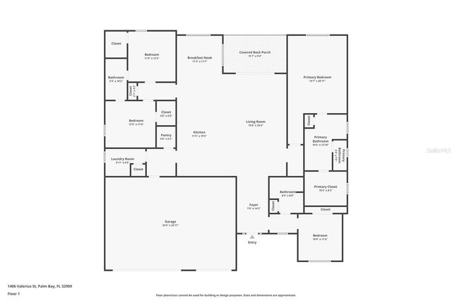 1406 VALERIUS STREET SE, Palm Bay, FL 32909