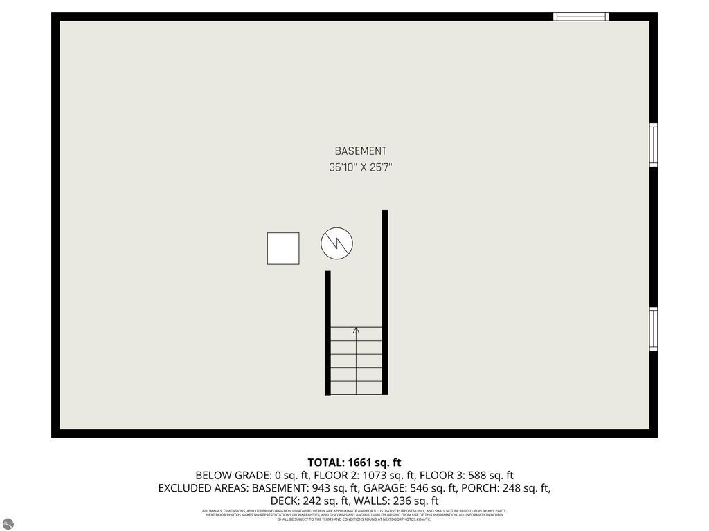 Floor plan of a 3-bedroom, 2-bath home at 1932 Churchill Boulevard, Mt Pleasant, MI, showing layout and dimensions, including total square footage of 1,661 sq. ft.