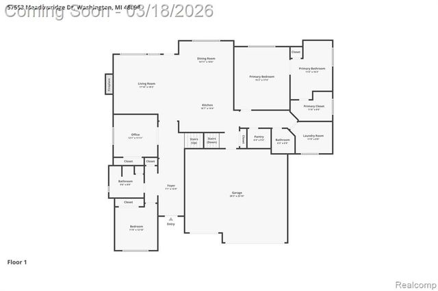 57553 Meadowridge Drive, Washington, MI 48094