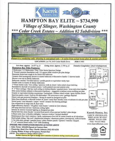 2453 Cedar Bluffs DRIVE, Slinger, WI 53086