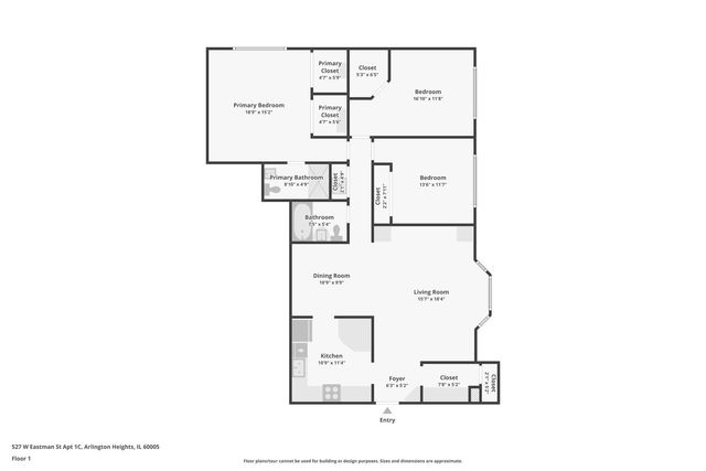 527 W Eastman Street 2C, Arlington Heights, IL 60005