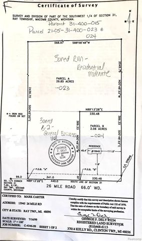 000 26 Mile Road, Ray Township, MI 48096