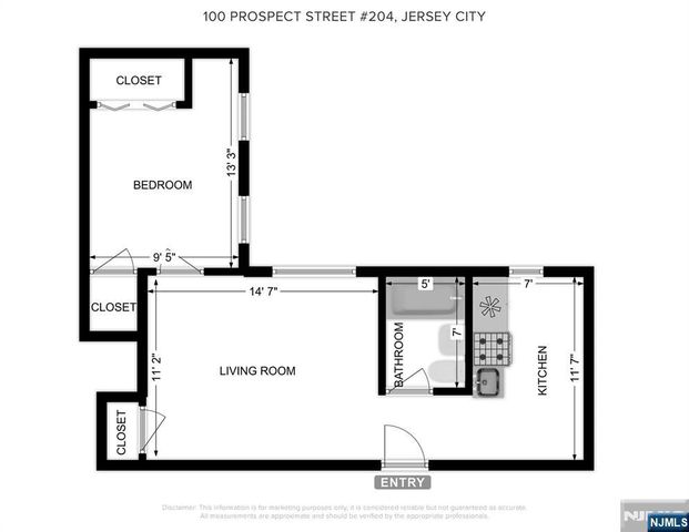 100 Prospect Street 204, Jersey City, NJ 07307