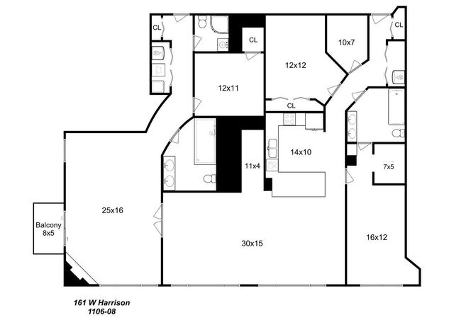 161 W Harrison Street 1106-1108, Chicago, IL 60605