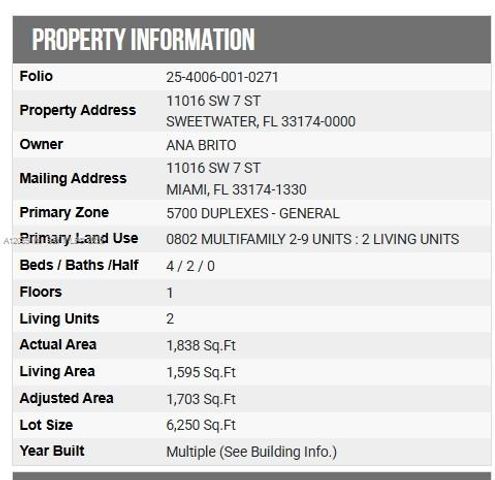 11016 SW 7, Miami, FL 33174