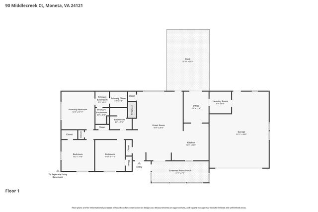 90 Middlecreek CT, Moneta, VA 24121