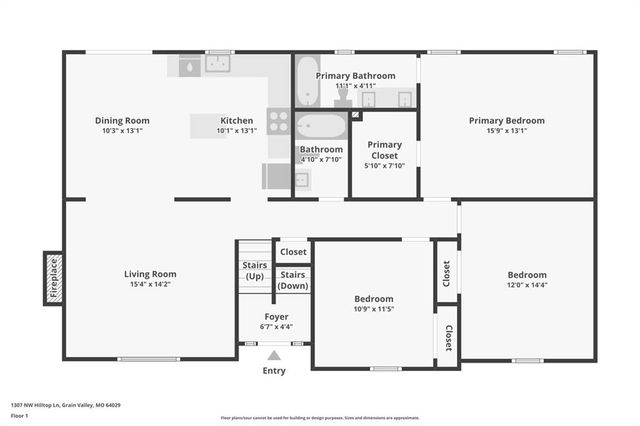 1307 NW Hilltop Lane, Grain Valley, MO 64029