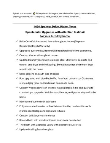 4656 Spencer Drive, Plano, TX 75024