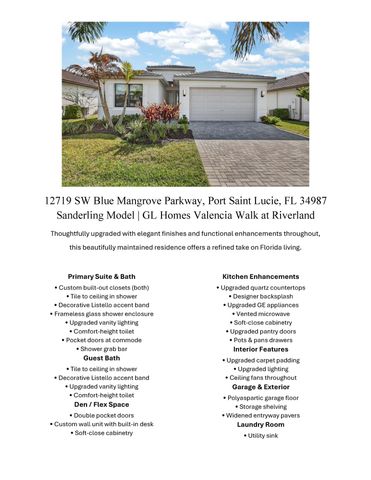 12719 SW Blue Mangrove Parkway, Port St. Lucie, Port St Lucie, FL 34987