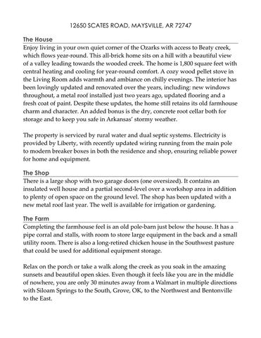 12650 Scates Road, Maysville, AR 72747