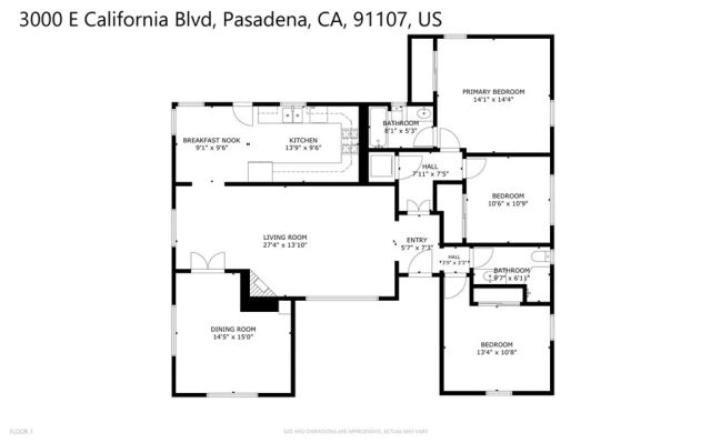 3000 E California Blvd, Pasadena, CA 91107