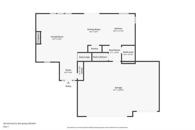 1021 SE Scarlet Court, Blue Springs, MO 64014
