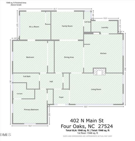 402 N Main Street, Four Oaks, NC 27524