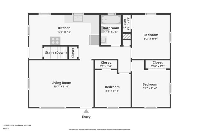 1539 Birch DRIVE, Waukesha, WI 53188