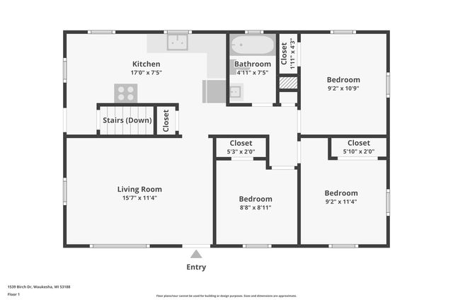 1539 Birch DRIVE, Waukesha, WI 53188