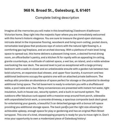 968 N BROAD Street, Galesburg, IL 61401