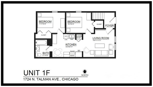 1724 N Talman Avenue 1F, Chicago, IL 60647