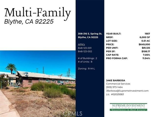 316 S Spring Street, Blythe, CA 92225