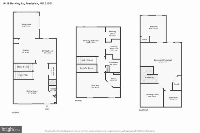 9418 BERKLEY LN, Frederick, MD 21701