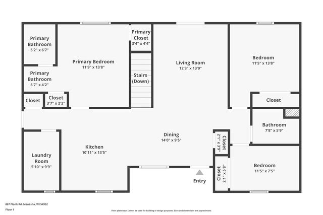 867 PLANK ROAD, Menasha, WI 54952