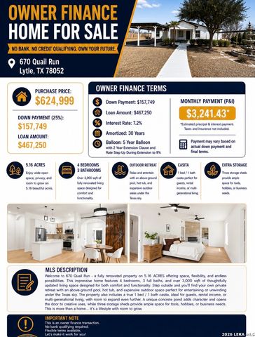 670 Quail Run, Lytle, TX 78052