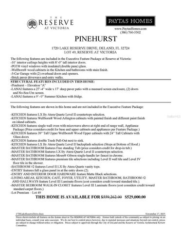 1720 LAKE RESERVE DRIVE, Deland, FL 32724