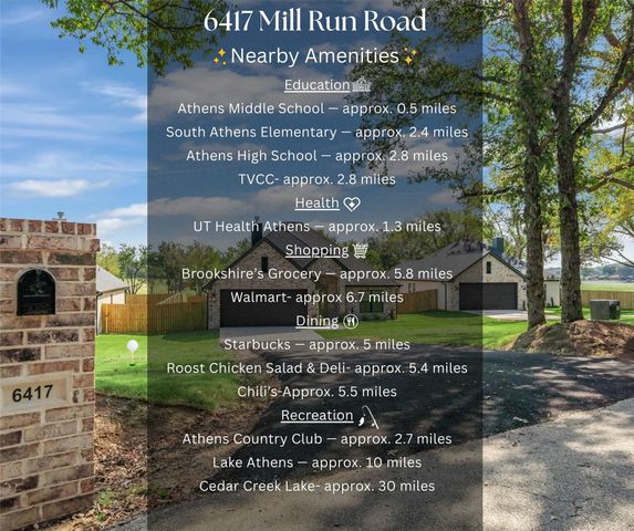 6409 Mill Run Road, Athens, TX 75751