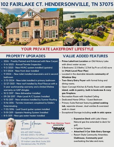 102 Fairlake Ct, Hendersonville, TN 37075