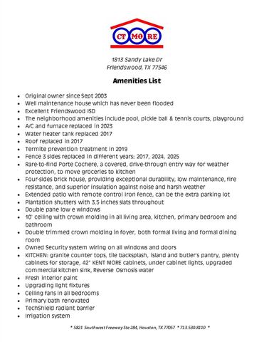 1813 Sandy Lake Drive, Friendswood, TX 77546