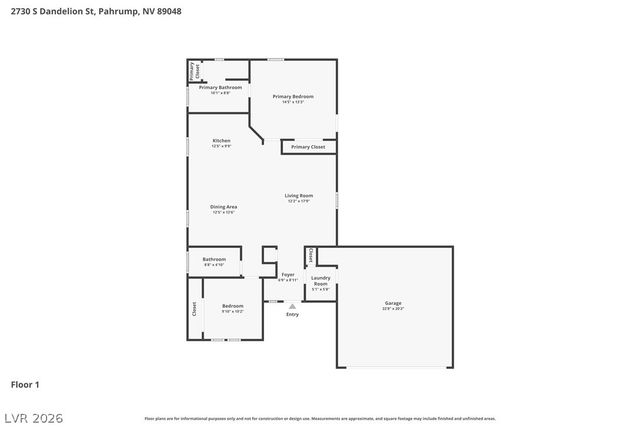 2730 South Dandelion Street, Pahrump, NV 89048