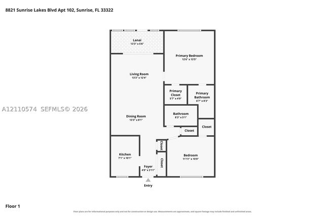 8821 Sunrise Lakes Blvd 102, Sunrise, FL 33322