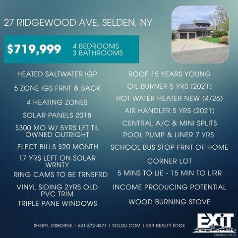 27 Ridgewood Avenue, Selden, NY 11784