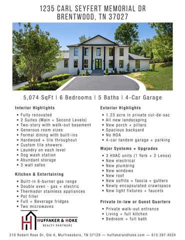 1235 Carl Seyfert Memorial Dr, Brentwood, TN 37027