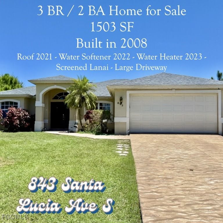 843 Santa Lucia AVE S, Lehigh Acres, FL 33974