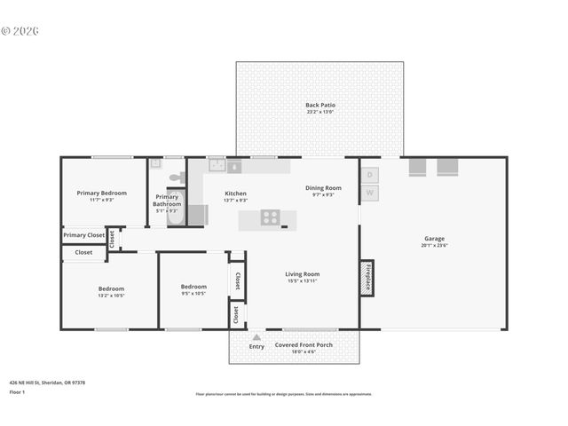 426 Ne HILL St, Sheridan, OR 97378