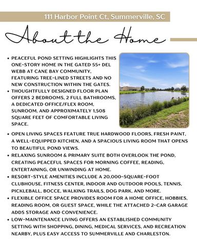 111 Harbor Point Court, Summerville, SC 29486