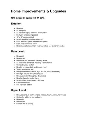 1015 Belcor Dr, Spring Hill, TN 37174