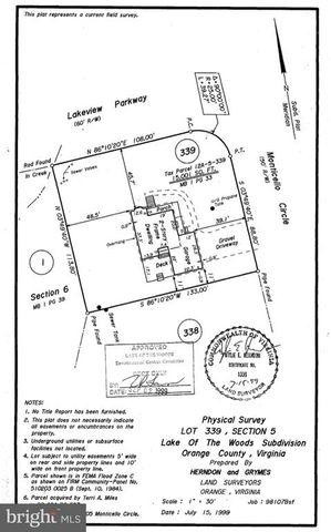 705 MONTICELLO CIR, Locust Grove, VA 22508