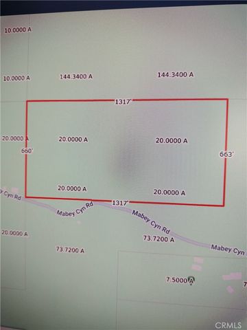 0 MABEY CANYON, Unincorporated, CA 92882