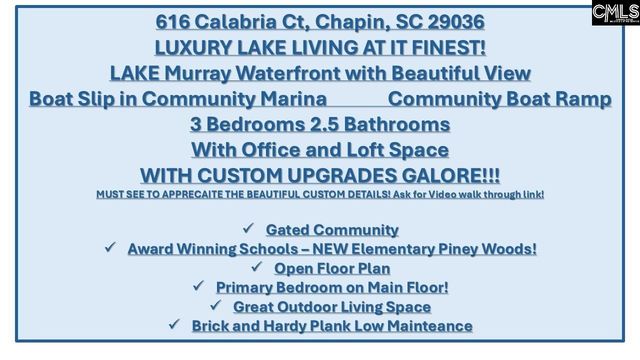 616 Calabria Court, Chapin, SC 29036