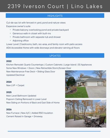 2319 Iverson Court, Lino Lakes, MN 55038