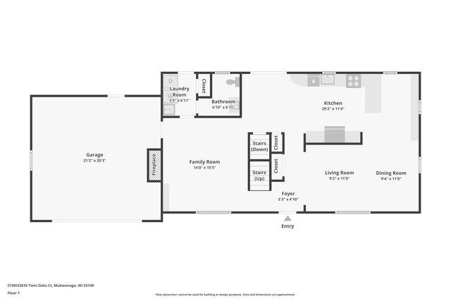 S74W32610 Twin Oaks COURT, Mukwonago, WI 53149