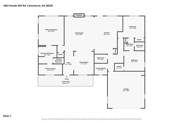 1863 Hoods Mill Road, Commerce, GA 30529