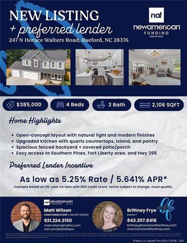 247 N Horace Walters Road, Raeford, NC 28376