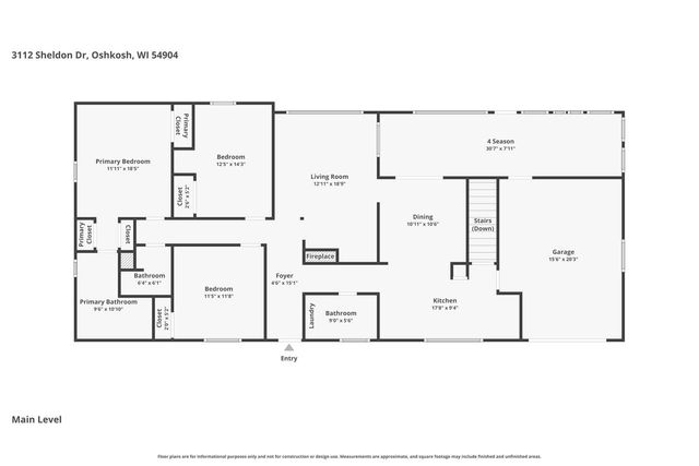 3112 SHELDON DRIVE, Oshkosh, WI 54904