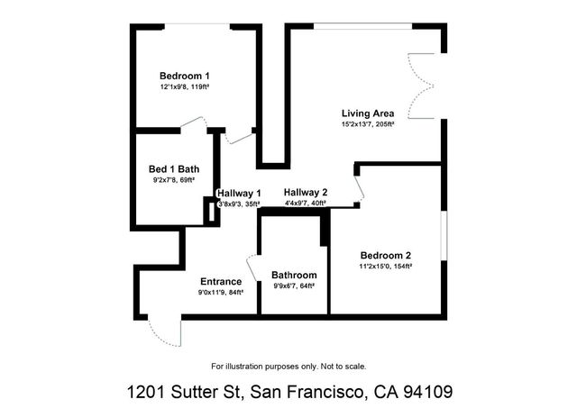 1201 Sutter Street 408, San Francisco, CA 94109