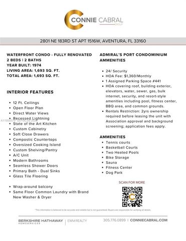 2801 NE 183rd St 1516W, Aventura, FL 33160