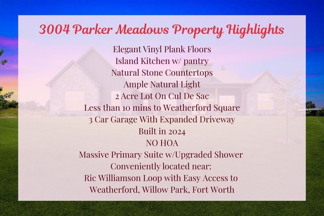 3004 Parker Meadows Court, Weatherford, TX 76088