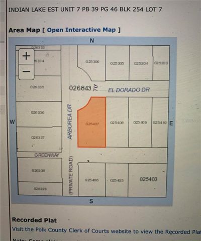 Blk 254 Lot 7 EL DORADO DRIVE, Indian Lake Estates, FL 33855