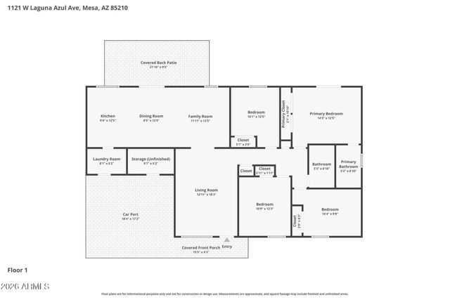1121 W LAGUNA AZUL Avenue, Mesa, AZ 85210